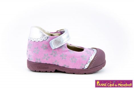 Szamos lány szupinált szandálcipő/balerinacipő 19-24 pink-ezüst-virágos