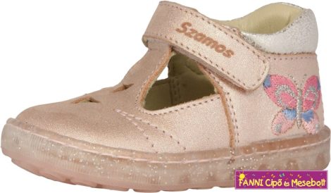 Szamos lány szandálcipő/balerinacipő 19-24 rózsaszín-ezüst pillangós