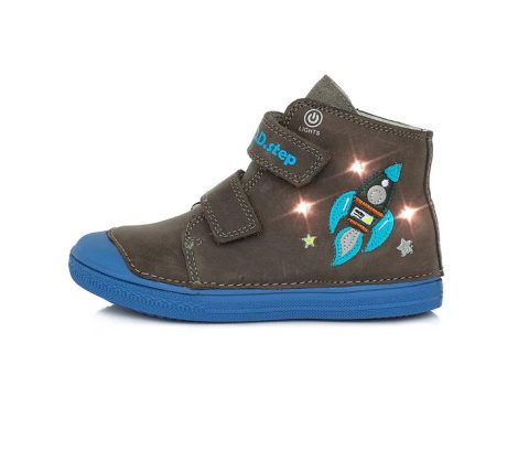 D.D. step fiú LED-villogós zárt gyerekcipő 25-30 szürke űrhajós