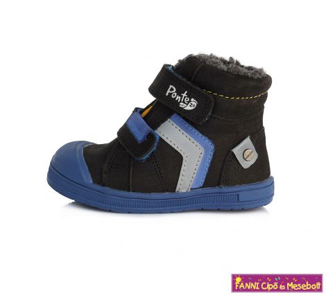 Ponte20 fiú szupinált téli bélelt gyerekcipő 22-27 fekete-kék