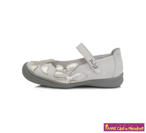Ponte20 lány szandálcipő/balerinacipő 28-33 fehér-ezüst-mintás