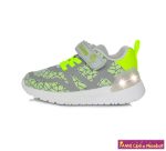 D.D. step fiú LED-villogós sportcipő 30-35 menta-szürke