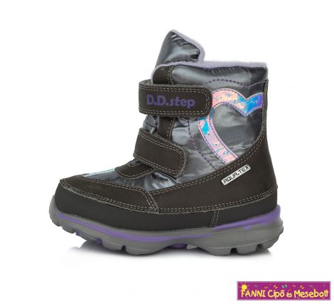 D.D. step lány AQUATEX/ vízálló téli bélelt gyerekcipő 24-29 szürke